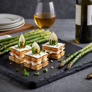 Mille-feuille aux légumes de printemps