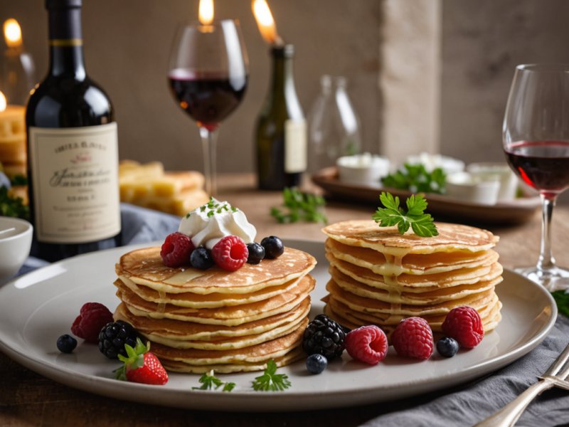 Mini crêpes au fromage frais et aux herbes