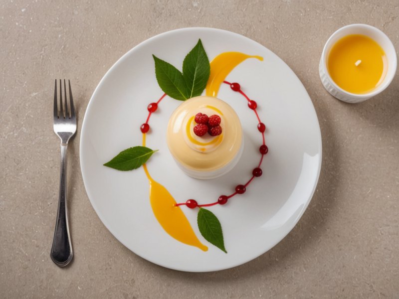 Mousse de litchi et son coulis de mangue