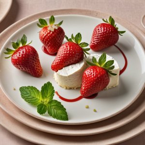 Mousse fraîche aux fraises et menthe