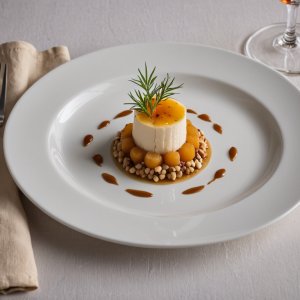 Almejas de San Jacobo sobre cama de mache