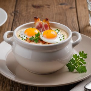 Oeuf cocotte au bacon