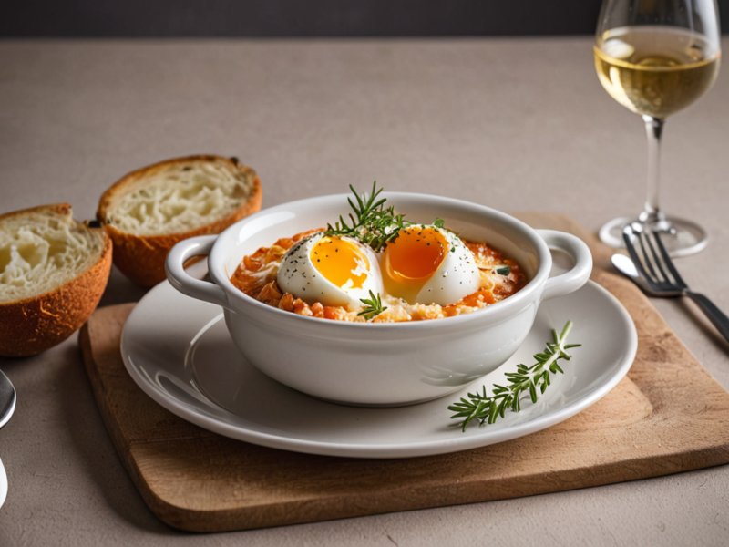 Oeuf cocotte aux poireaux et parmesan
