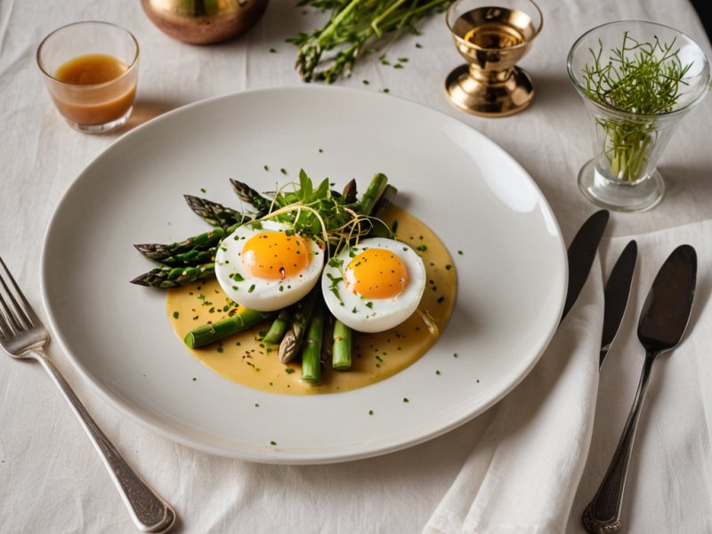 Oeufs brouillés aux asperges vertes