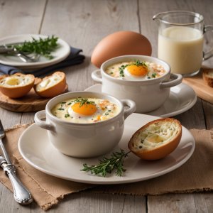 Oeufs cocotte au fromage