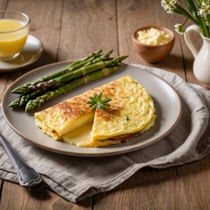Omelette aux asperges et au comté