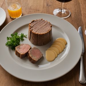 Páte de conejo al côñac (estilización en envases)