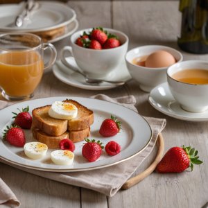 Pain perdu à la liqueur de fraise