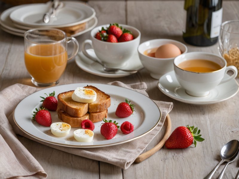 Pain perdu à la liqueur de fraise