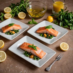 Pavés de saumon au basilic