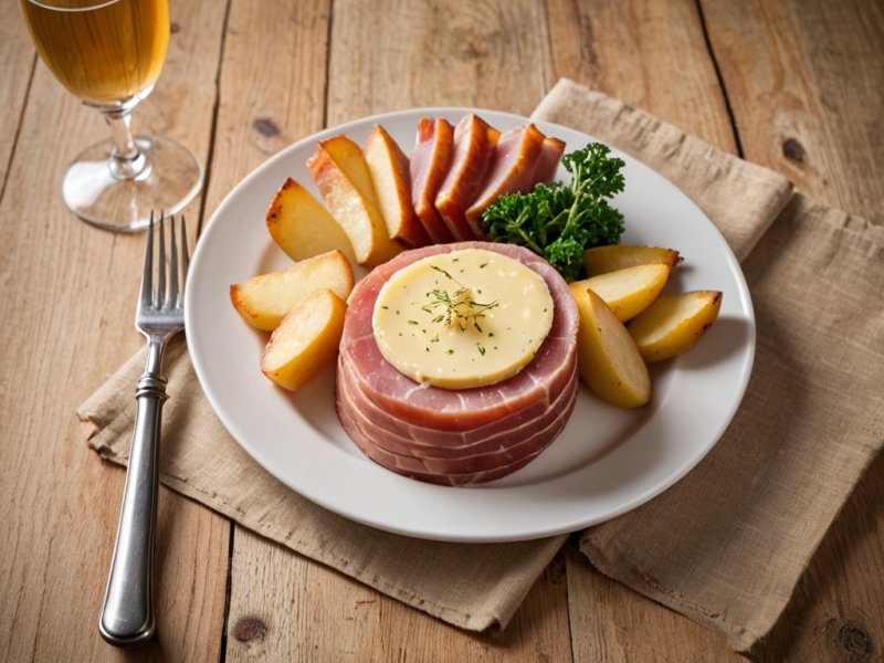 Pomme de terre au jambon et fromage