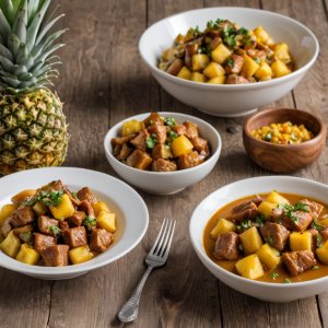 Porc au soja, ananas et curry