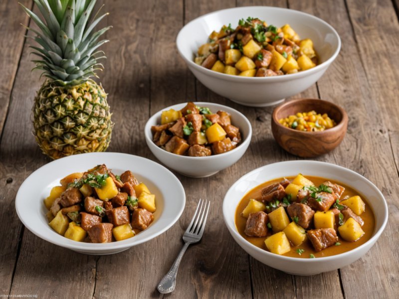Porc au soja, ananas et curry