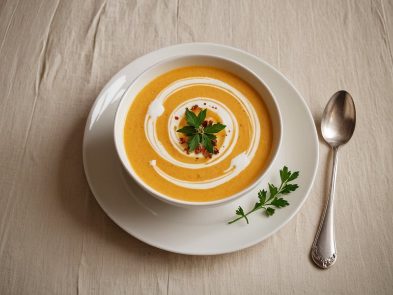 Potage au potiron et à la noix de coco
