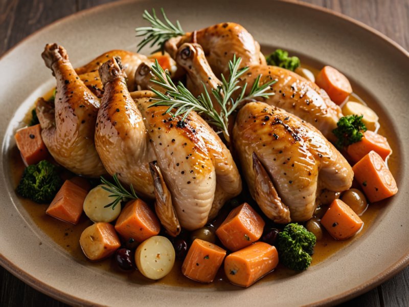 Poulet aux jeunes carottes et à l'estragon