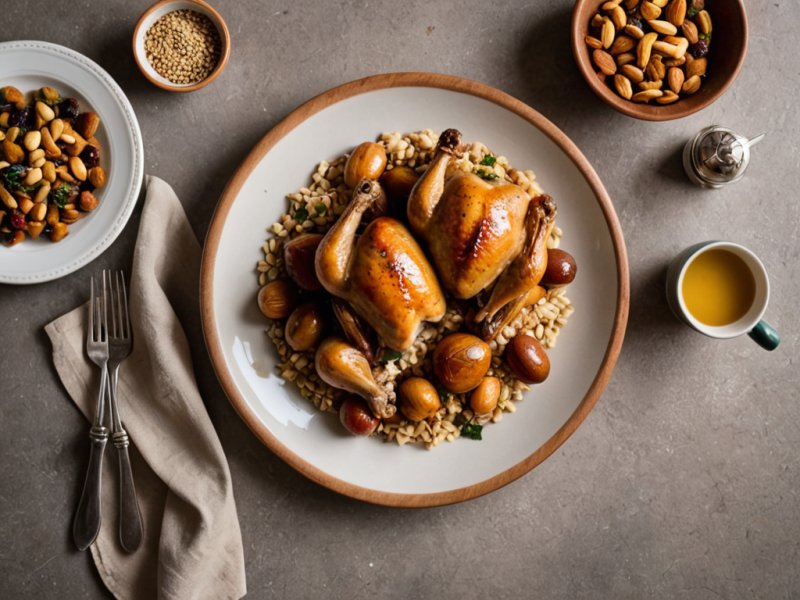 Poulet farci aux dattes