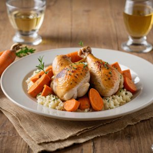 Poulet printanier aux carottes