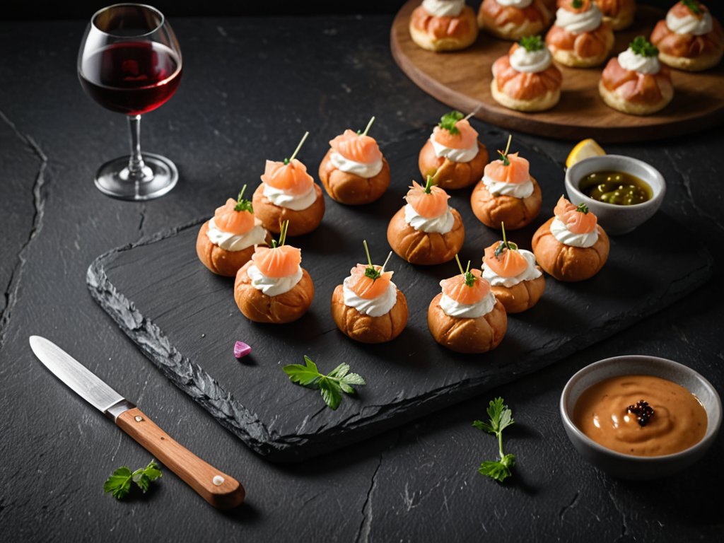 Profiterole saumon fromage