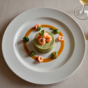 Purée d'avocat aux crevettes