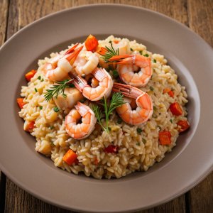 Risotto de lotte et crevettes