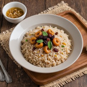 Risotto rapide au thon, amandes et raisins