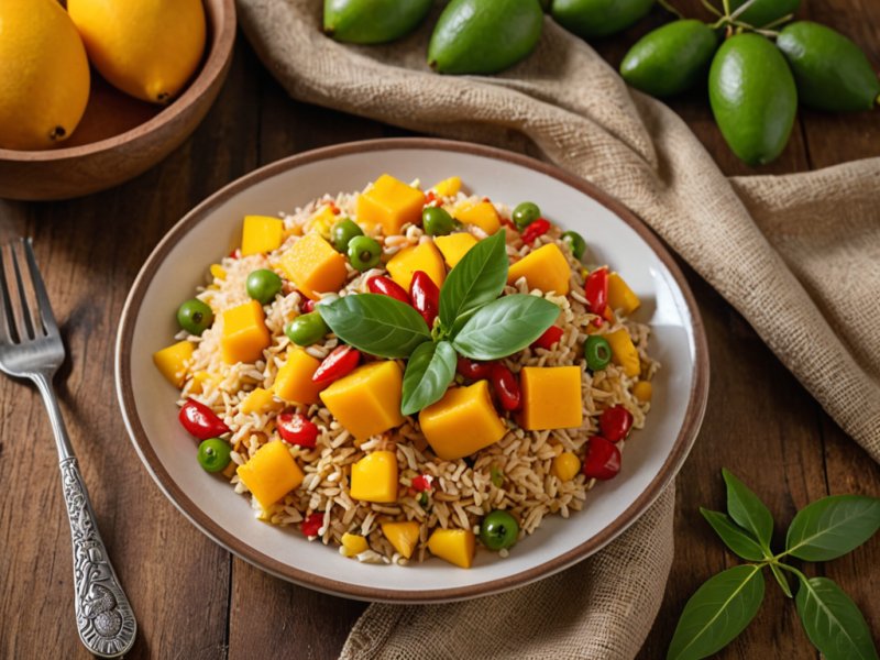 Riz à la mangue et poivrons