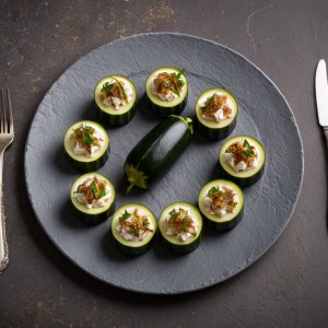 Roulé de courgette au thon et mozzarella