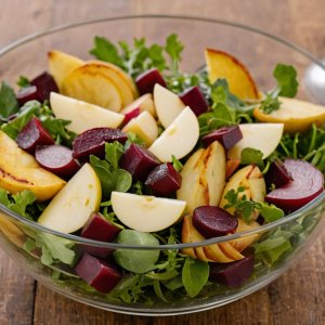 Salade betteraves pommes noix