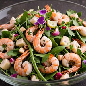 Salade champignons-crevettes