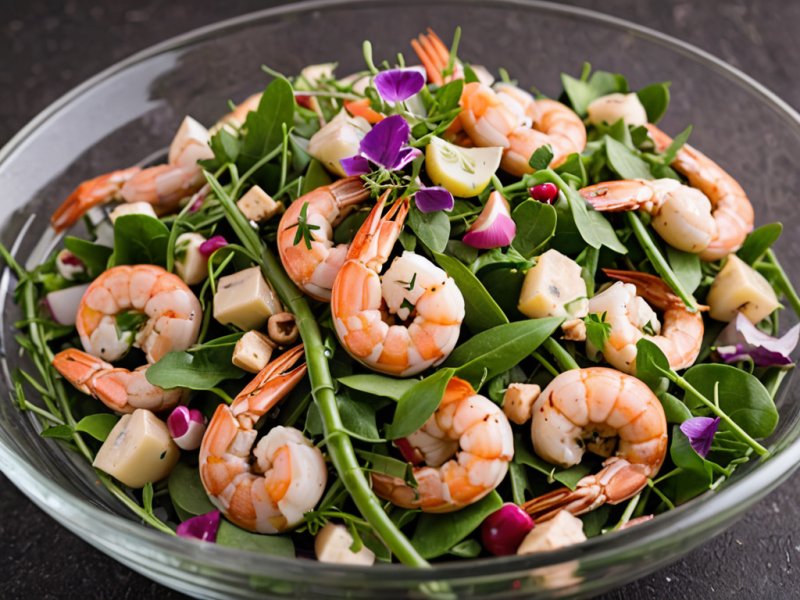 Salade champignons-crevettes