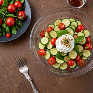 Salade courgette tomate cerise