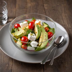 Salade d'avocat au fromage de chèvre pimenté