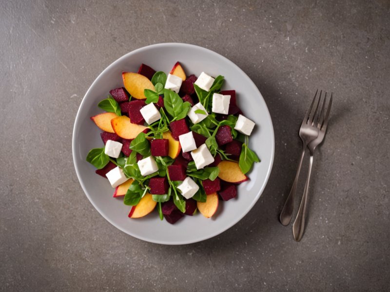 Salade de betteraves rouges aux pommes et yaourt