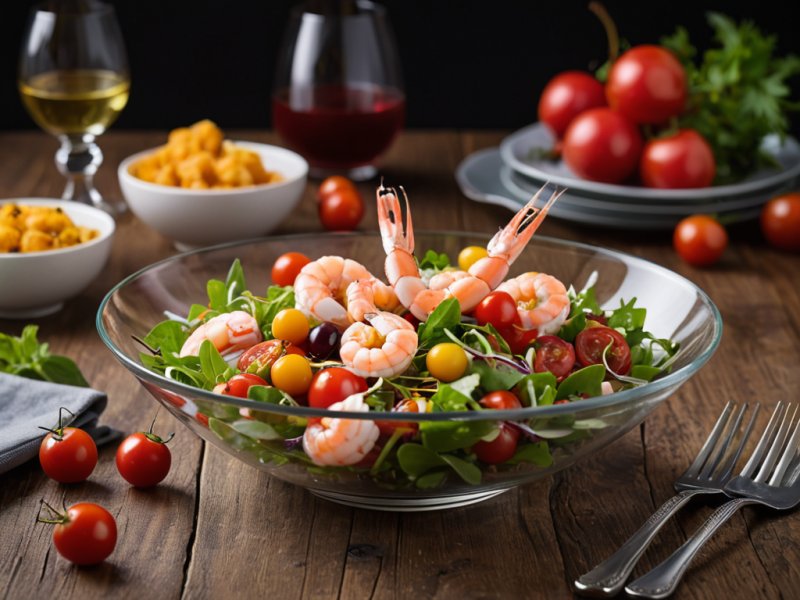 Salade de crevettes exotique