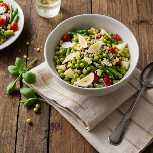 Salade de farfalles aux asperges et petits pois