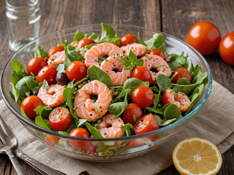 Salade de mâche au saumon frit