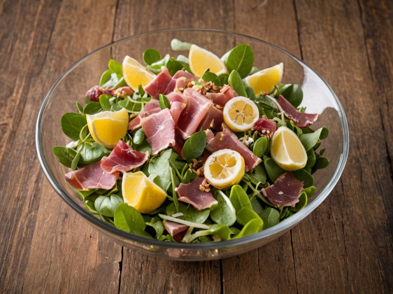 Salade de mâche aux échalotes et zeste de citron