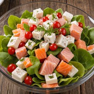 Salade de pâtes surimi saumon