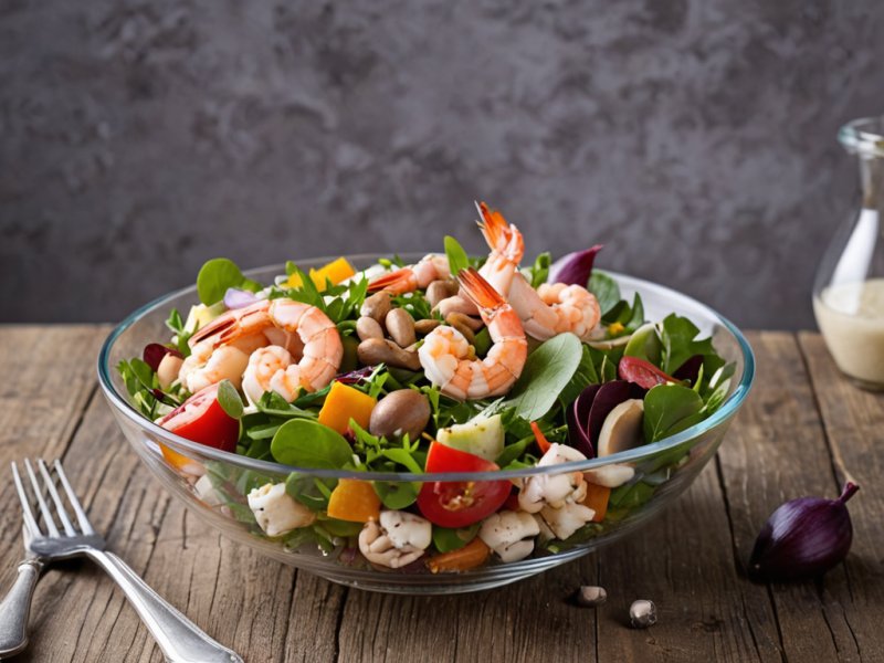 Salade de printemps aux crevettes