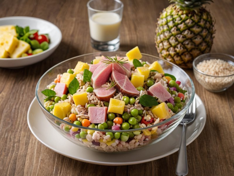 Salade de riz à l'ananas et thon