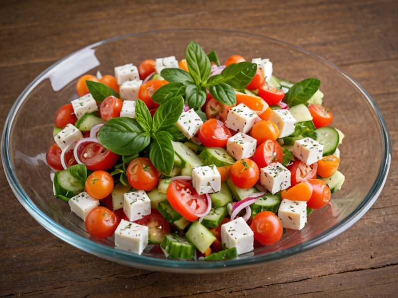 Salade fraîcheur surimi, tomate et concombre