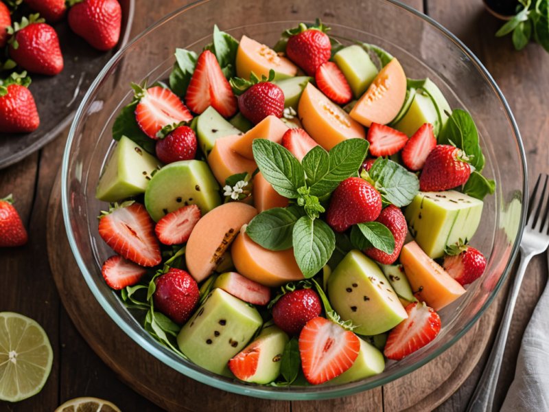 Salade melon fraise