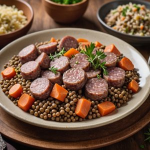 Saucisse aux lentilles