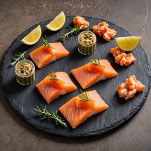 Saumon fumé farci au crabe