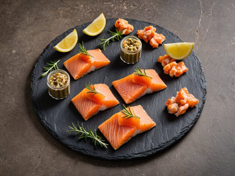 Saumon fumé farci au crabe