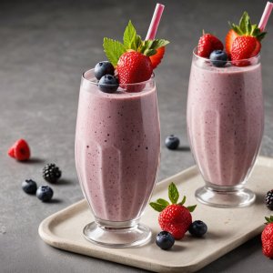 Smoothie glacé fruits rouges