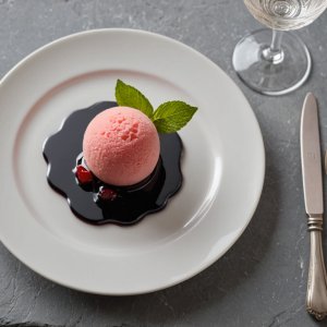 Sorbet de carré frais à la ciboulette