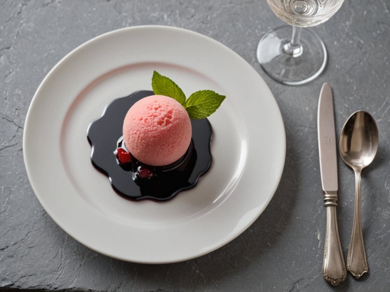 Sorbet de carré frais à la ciboulette