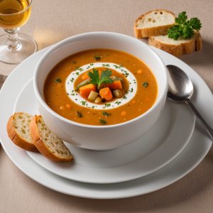 Soupe de légumes poêlés