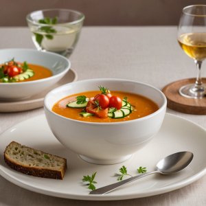 Soupe froide courgette tomate